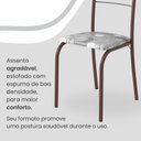 Ver imagem 6 de Conjunto Sala de Jantar Mesa Retangular 140x75cm Tampo Madeira MDP 6 Cadeiras Rio Marrom/Paraopeba