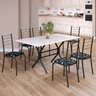 Conjunto Sala de Jantar Mesa Retangular 140x75cm Tampo Madeira Mdp 6 Cadeiras Rio - 1