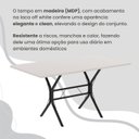 Ver mais imagens de Conjunto Sala de Jantar Mesa Retangular 140x75cm Tampo Madeira MDP 6 Cadeiras Rio Preto/Floral/Fosco