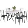 Conjunto Sala de Jantar Mesa Retangular 140x75cm Tampo Madeira Mdp 6 Cadeiras Rio - 2