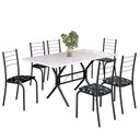 Ver imagem 2 de Conjunto Sala de Jantar Mesa Retangular 140x75cm Tampo Madeira Mdp 6 Cadeiras Rio