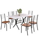 Ver imagem 2 de Conjunto Sala de Jantar Mesa Retangular 140x75cm Tampo Madeira Mdp 6 Cadeiras Rio