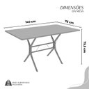 Ver imagem 3 de Conjunto Sala de Jantar Mesa Retangular 140x75cm Tampo Madeira MDP 6 Cadeiras Rio Preto/C. Marrom/Fosco