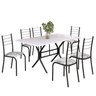 Conjunto Sala de Jantar Mesa Retangular 140x75cm Tampo Madeira Mdp 6 Cadeiras Rio - 2