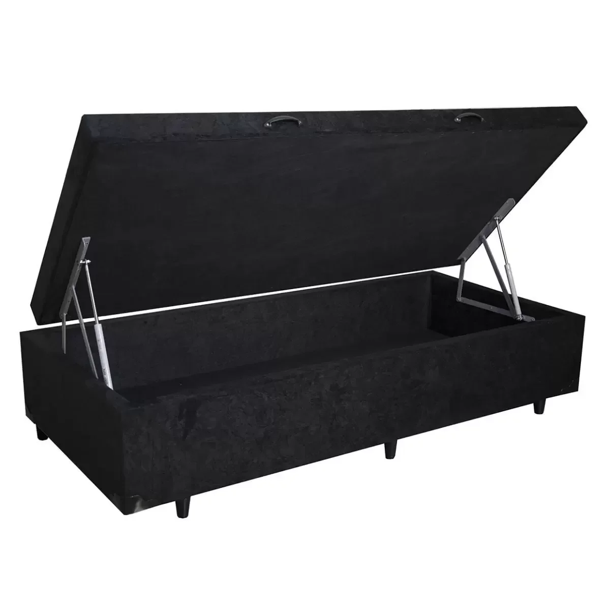 Cama Box Baú Solteiro Suede 78x188cm - Genki Kenko Colchões:areia - 6