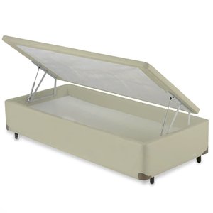 Cama Box Baú Solteiro Suede 78x188cm - Genki Kenko Colchões:areia