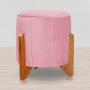 Ver imagem 3 de Poltrona Balanço C/ Puff Melinda Suede Rosa Barbie - Lm Decor
