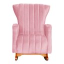 Ver imagem 5 de Poltrona Balanço C/ Puff Melinda Suede Rosa Barbie - Lm Decor