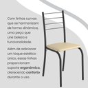 Ver imagem 7 de Conjunto Sala de Jantar Mesa Retangular 140x75cm Tampo Madeira MDP 6 Cadeiras Rio Preto/Creme/Fosco