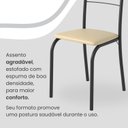 Ver imagem 6 de Conjunto Sala de Jantar Mesa Retangular 140x75cm Tampo Madeira MDP 6 Cadeiras Rio Preto/Creme/Fosco