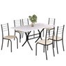 Conjunto Sala de Jantar Mesa Retangular 140x75cm Tampo Madeira Mdp 6 Cadeiras Rio - 2
