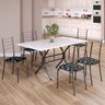 Conjunto Sala de Jantar Mesa Retangular 140x75cm Tampo Madeira Mdp 6 Cadeiras Rio - 1