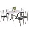 Conjunto Sala de Jantar Mesa Retangular 140x75cm Tampo Madeira Mdp 6 Cadeiras Rio - 2