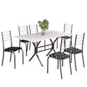 Ver imagem 2 de Conjunto Sala de Jantar Mesa Retangular 140x75cm Tampo Madeira Mdp 6 Cadeiras Rio