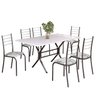 Conjunto Sala de Jantar Mesa Retangular 140x75cm Tampo Madeira Mdp 6 Cadeiras Rio - 2