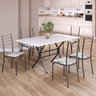 Conjunto Sala de Jantar Mesa Retangular 140x75cm Tampo Madeira Mdp 6 Cadeiras Rio - 1