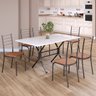 Conjunto Sala de Jantar Mesa Retangular 140x75cm Tampo Madeira Mdp 6 Cadeiras Rio - 1