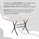 Ver mais imagens de Conjunto Sala de Jantar Mesa Retangular 140x75cm Tampo Madeira MDP 6 Cadeiras Rio Prata/C. Marrom/Mart