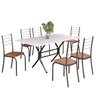 Conjunto Sala de Jantar Mesa Retangular 140x75cm Tampo Madeira Mdp 6 Cadeiras Rio - 2