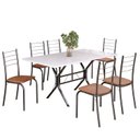 Ver imagem 2 de Conjunto Sala de Jantar Mesa Retangular 140x75cm Tampo Madeira Mdp 6 Cadeiras Rio