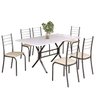 Conjunto Sala de Jantar Mesa Retangular 140x75cm Tampo Madeira Mdp 6 Cadeiras Rio - 2