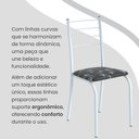Ver imagem 7 de Conjunto Sala de Jantar Mesa Retangular 140x75cm Tampo Madeira MDP 6 Cadeiras Rio Branco/Preto Floral