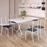 Conjunto Sala de Jantar Mesa Retangular 140x75cm Tampo Madeira Mdp 6 Cadeiras Rio - 1