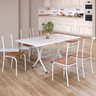 Conjunto Sala de Jantar Mesa Retangular 140x75cm Tampo Madeira Mdp 6 Cadeiras Rio - 1