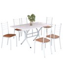 Ver imagem 2 de Conjunto Sala de Jantar Mesa Retangular 140x75cm Tampo Madeira Mdp 6 Cadeiras Rio