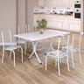 Conjunto Sala de Jantar Mesa Retangular 140x75cm Tampo Madeira Mdp 6 Cadeiras Rio - 1