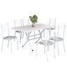 Conjunto Sala de Jantar Mesa Retangular 140x75cm Tampo Madeira Mdp 6 Cadeiras Rio - 2