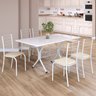 Conjunto Sala de Jantar Mesa Retangular 140x75cm Tampo Madeira Mdp 6 Cadeiras Rio - 1