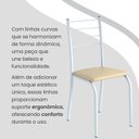 Ver imagem 7 de Conjunto Sala de Jantar Mesa Retangular 140x75cm Tampo Madeira MDP 6 Cadeiras Rio Branco/Creme