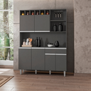 Ver imagem 3 de Cozinha Compacta 6 Portas 1 Gaveta 130cm Alice Ajl Móveis:cinza