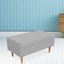 Ver imagem 5 de Kit 02 Puffs Cléo W01 Pés Palito 90 Cm Linho Cinza