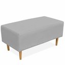 Ver imagem 4 de Kit 02 Puffs Cléo W01 Pés Palito 90 Cm Linho Cinza