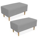 Ver imagem 1 de Kit 02 Puffs Cléo W01 Pés Palito 90 Cm Linho Cinza