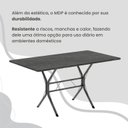 Ver mais imagens de Conjunto Sala de Jantar Mesa Retangular 100x60cm Tampo Madeira MDP Ardósia Indiana 4 Cadeiras Rio Prata/Preto Floral/Mart