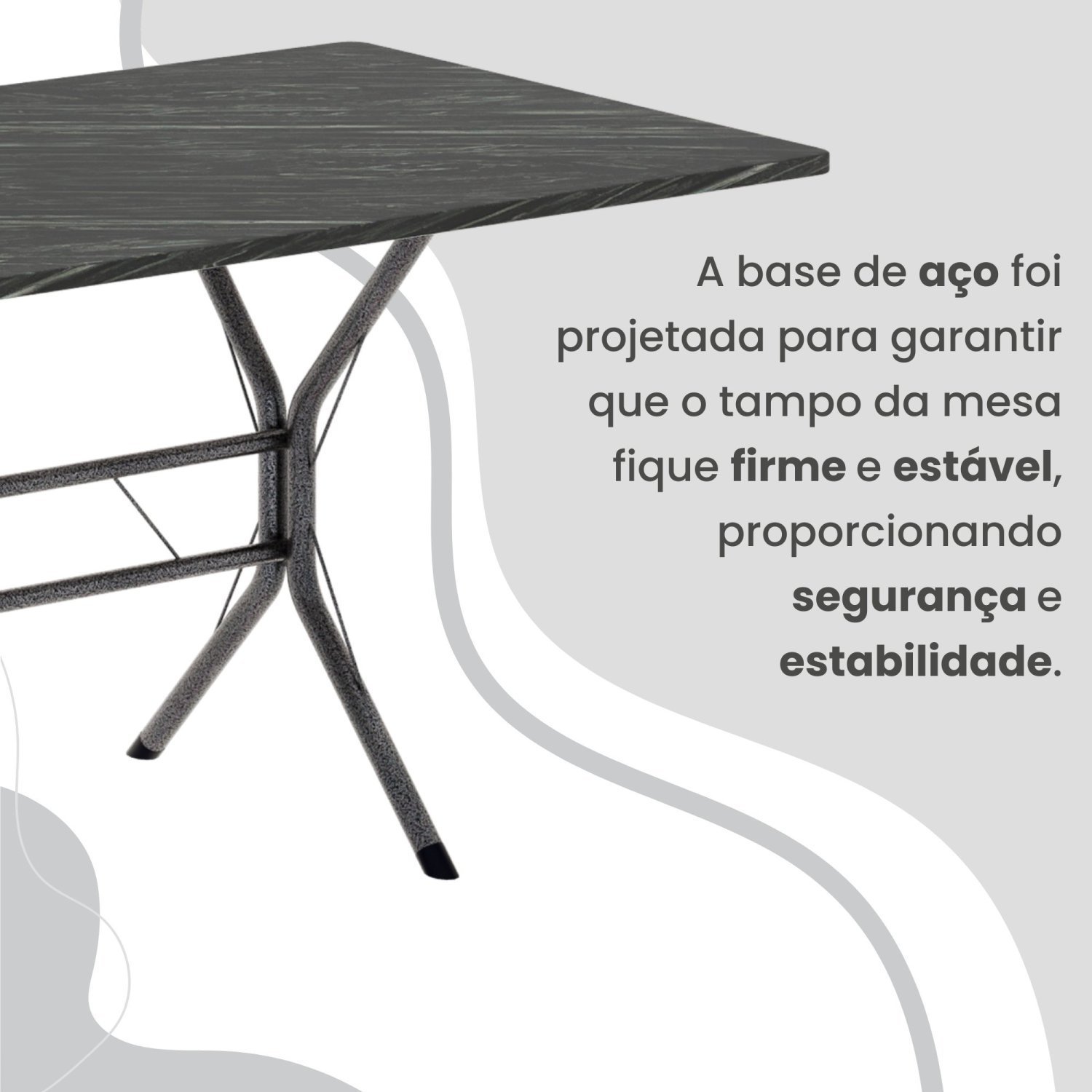 Conjunto Sala de Jantar Mesa Retangular 100x60cm Tampo Madeira Mdp Ardósia Indiana 4 Cadeiras Rio - 9