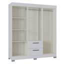 Ver imagem 3 de Guarda-roupa Solteiro Tóquio 6 Portas 2 Gavetas Branco - Poquema