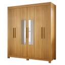 Ver imagem 3 de Guarda Roupa Casal 6 Portas 2 Gavetas com Espelho 100% MDF Norten Marrom/Cinamomo