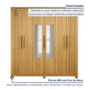 Ver imagem 5 de Guarda Roupa Casal 6 Portas 2 Gavetas com Espelho 100% MDF Norten Marrom/Cinamomo