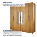 Ver imagem 6 de Guarda Roupa Casal 6 Portas 2 Gavetas com Espelho 100% MDF Norten Marrom/Cinamomo