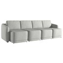 Ver imagem 6 de Sofá Cama Modulado Retrátil e Reclinável Decorativo Varsóvia 316cm Linho Cinza G33 - Gran Belo