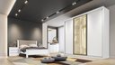 Ver imagem 3 de Guarda Roupa Casal Diamond Glass 3 Portas 8 Gavetas 1 Porta Reflequita Novo Horizonte Neve