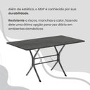 Ver mais imagens de Conjunto Sala de Jantar Mesa Retangular 100x60cm Tampo Madeira Mdp Ardósia Indiana 4 Cadeiras Rio