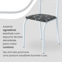 Ver imagem 6 de Conjunto Sala de Jantar Mesa Retangular 100x60cm Tampo Madeira MDP Ardósia Indiana 4 Cadeiras Rio Branco/Preto Floral