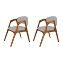 Ver imagem 1 de Conjunto com 2 Cadeiras de Jantar Gabriela em Madeira e Mdf Cerejeira Linho Bege