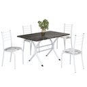 Ver imagem 2 de Conjunto Sala de Jantar Mesa Retangular 100x60cm Tampo Madeira MDP Ardósia Indiana 4 Cadeiras Rio Branco/Paraopeba