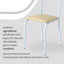 Ver imagem 6 de Conjunto Sala de Jantar Mesa Retangular 100x60cm Tampo Madeira MDP Ardósia Indiana 4 Cadeiras Rio Branco/Creme
